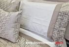 Completo letto lenzuola matrimoniali puro cotone fascia raso tortora/grigio