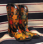 Stivali stivale texani country western cowboy uomo 42.5 boots incisi flower 8.5