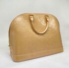 Louis Vuitton Alma MM Vernis Handbag Patent Leather In Beige Colour+dust Bag-VG