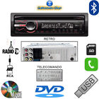 AUTORADIO STEREO AUTO ESTRAIBILE 1 DIN BLUETOOTH DVD AUX FM MP3 SD USB 50Wx4