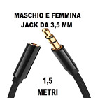 Cavo Audio 4 PIN JACK 3,5 mm Aux Prolunga Maschio/Femmina Stereo Casse Cuffie Pc