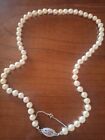 Collana di perle vere naturali di Mare e Oro bianco Vintage Anni 60