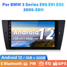 9" Autoradio 1+32GB Android 12 GPS Navigatore DAB+ BT Per BMW E90 E91 2005-2011