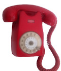TELEFONO FISSO A MURO  DISCO S62 COMBINATORE ROSSO RIVERNICIATO VINTAGE