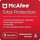 McAfee Total Protection  5 PC 1 ANNO