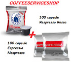 200 capsule miste : 100 respresso red + 100 espressia nespresso