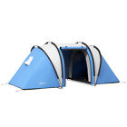 Outsunny Tenda da Campeggio 4 Posti con 2 Stanze e Borsa di Trasporto, Blu
