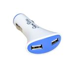 Presa USB doppia bianca blu-Presa accendisigari 2 ingressi 5V 1 ampere