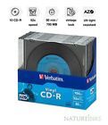 10 Genuine Verbatim vinyl CD-R 52x 700MB 80mins Blank CD Discs in Slimcase 43426