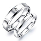 Coppia anelli fedi fedine acciaio inox fidanzamento semplici lucide con zircone