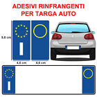 ADESIVO 2 ADESIVI RINFRANGENTI TARGA AUTO ITALIA EUROPA  AUTOMOBILE