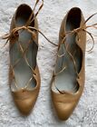 Vintage 60s/70s Moya Bowler for MIDAS leather Gold lace front Heel Shoes. UK 4
