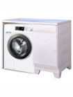 Mobile porta lavatrice con lavatoio, resina bianco, vasca dx 107x60x92cm Iscata