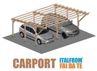 Carport in Legno Impregnato 5 x 6 Tettoia Auto Pergola Gazebo Garage Tassella