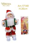 Babbo Natale Con Fisarmonica 30cm in Plastica Vestiti Decorazione Natalizia bal