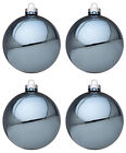 Palline di Natale in Vetro Azzurro Lucido Addobbi Albero Decorazioni Natalizie