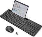 Tastiera e Mouse Wireless PC Kit con supporto tablet e smartphone TedGem Nero