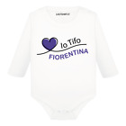 Body divertente neonato a maniche lunghe Io tifo Fiorentina