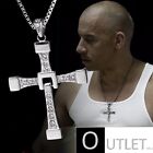 COLLANA CATENA CROCE FAST AND FURIOUS FILM VIN DIESEL CAR UOMO SILVER ARGENTO