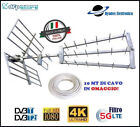 Antenna Kit Tv Digitale Terrestre Esterna Alto Guadagno UHF DVB-T2 Direttiva