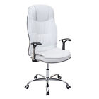 Poltrona sedia da ufficio ergonomica girevole HWC-F14 ecopelle bianco