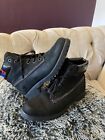 Timberland Womans UK Size 6 Black Leather Graphic A28HQ Classic Boots w Logos