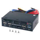 5.25" PC Front Panel Dashboard Media USB 3.0 Hub Audio Esata SATA Card Reader W