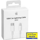 Cavo USB tipo C Lightning 2 Metri ORIGINALE per Apple iPhone X XS 11 12 PRO MAX