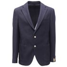 8546AH giacca uomo L 8 LBM 1911 blue wool/cotton/cashmere textured jacket man