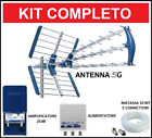 Kit Antenna TV DVB-T2 UHF Esterna Digitale Terrestre Con Amplificatore da Palo !
