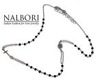 collana argento 925 rosario girocollo nero croce uomo donna Madonna Miracolosa