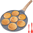 Padella Pancake Induzione Smile, Pancake Piastra Smiley Antiaderente 7 Fori Pade