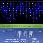 Tenda Luminosa Da Esterno IP65 5MT Con 200 Luci Led Blu Effetto Cascata Con Conn