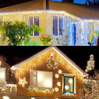 WELTOKE 216 LED Cascata Luci, 5M Tenda Luminosa Natale, Luci Natalizie Da Estern