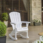 Sedia a dondolo da giardino terrazzo bianca poltrona per esterno resina bianca