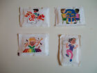 4 Bustine di zucchero piene da collezione disegni bambini