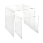 iPLEX 80 s Set 2 Tavolini in Plexiglass Trasparente Grigio Ufficio Studio Made i