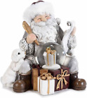 - Babbo Natale in Resina Con Palla Di Neve E Pacchi Regalo - Statuina Natalizia