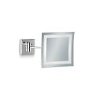 Specchio ingranditore da bagno quadrato a parete con luce led e cornice sabbiata