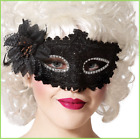 Maschera sexy donna in pizzo nero veneziana per giochi festa strass carnevale