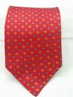 Barton moda cravatta tie necktie 100% seta silk rosso pois puntini cerchi A524
