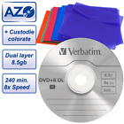 DVD DL Verbatim DVD+R  8x DUAL Layer 8,5GB AZO+ CON CUSTODIA BUSTINA SEMIRIGIDA