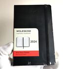 agenda MOLESKINE 2024 giornaliera verticale con elastico hard cover nera M nuova