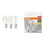 Osram Base Clas P Lampada LED E14, 4 W, Luce Calda, 3 Lamp & Lampada (a7K)