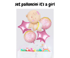 5 palloncini it s a girl, palloncini baby shower, palloncini nascita, battesimo