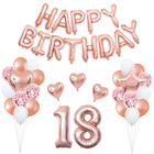 Palloncini 18 anni happy birthday rosa gold maxi  kit 40 pezzi buon compleanno
