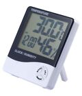 Termometro Igrometro Orologio Digitale Data Con Display Lcd 12/24 Ore Allarme -