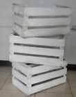 Set 3 cassette frutta nuove in legno finitura BIANCO ACRILICO 50x30x27 2kg