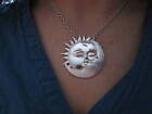Sole e Luna ciondolo con catena in Argento 925-produzione artigiana