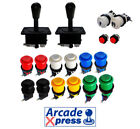 Arcade nero Joysticks and Buttons Kit Set 18 pulsanti Bartop MAME Cabinet DIY